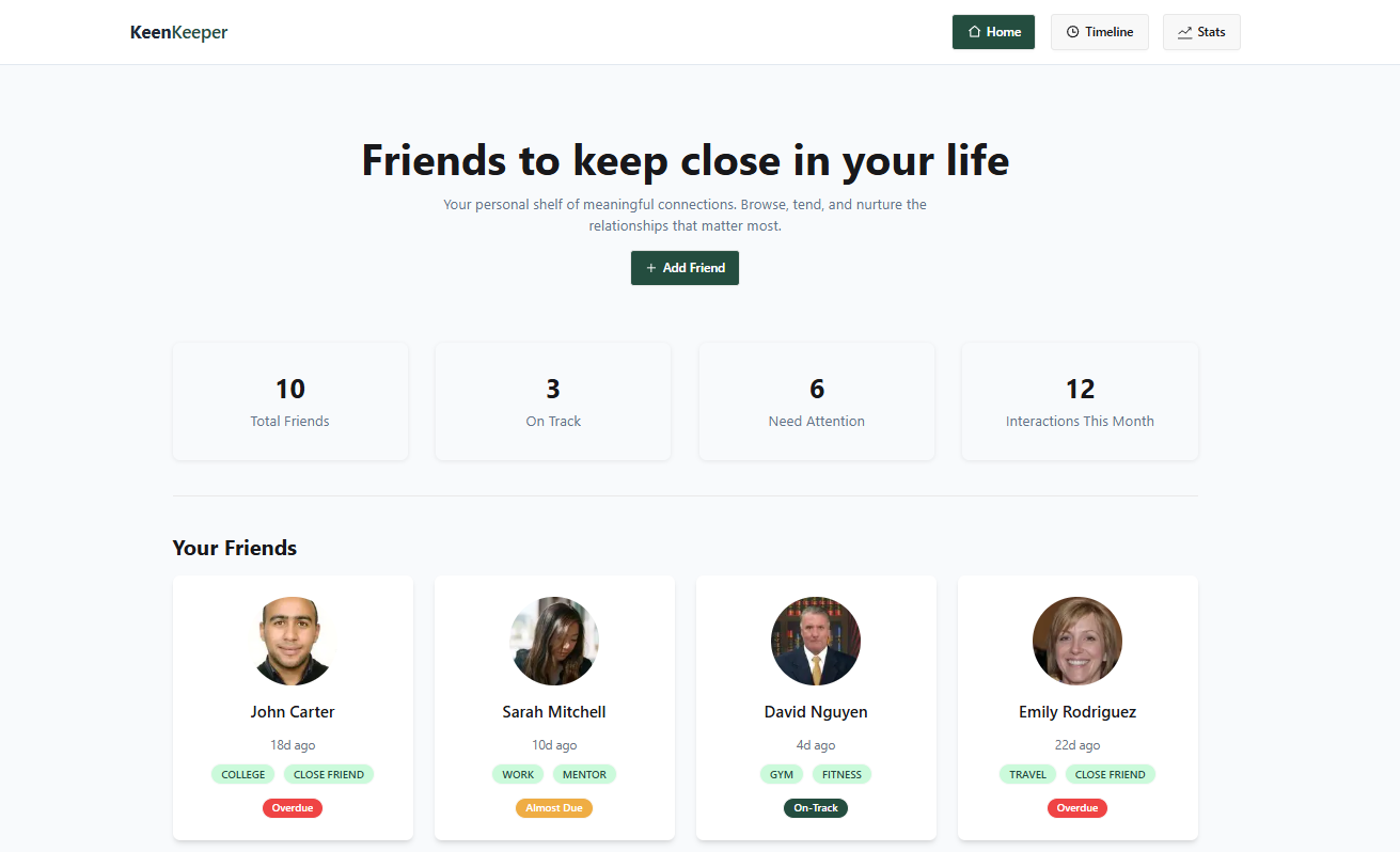KeenKeeper Project